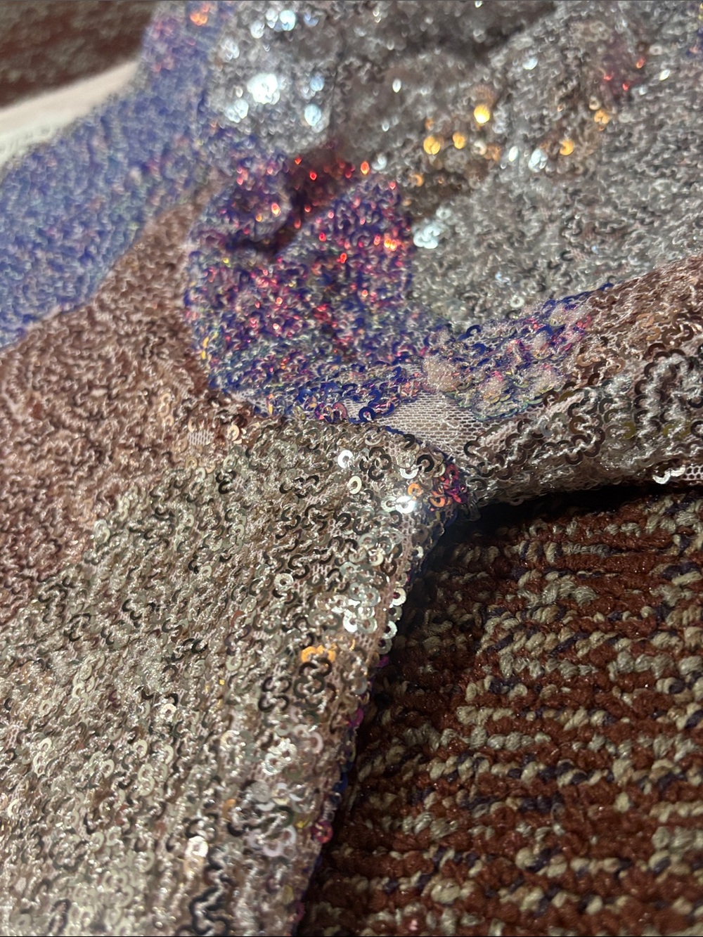 Anthropologie Saltwater luxe long sleeve statement sleeve metallic sequin crop S - Picture 10 of 16